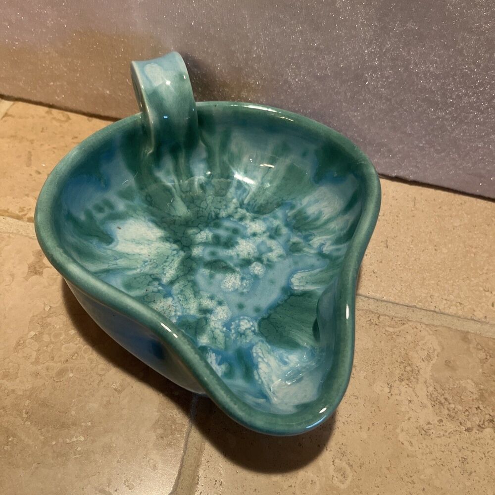 Original JK Dryden Blue Ceramic/Pottery Handled Bowl